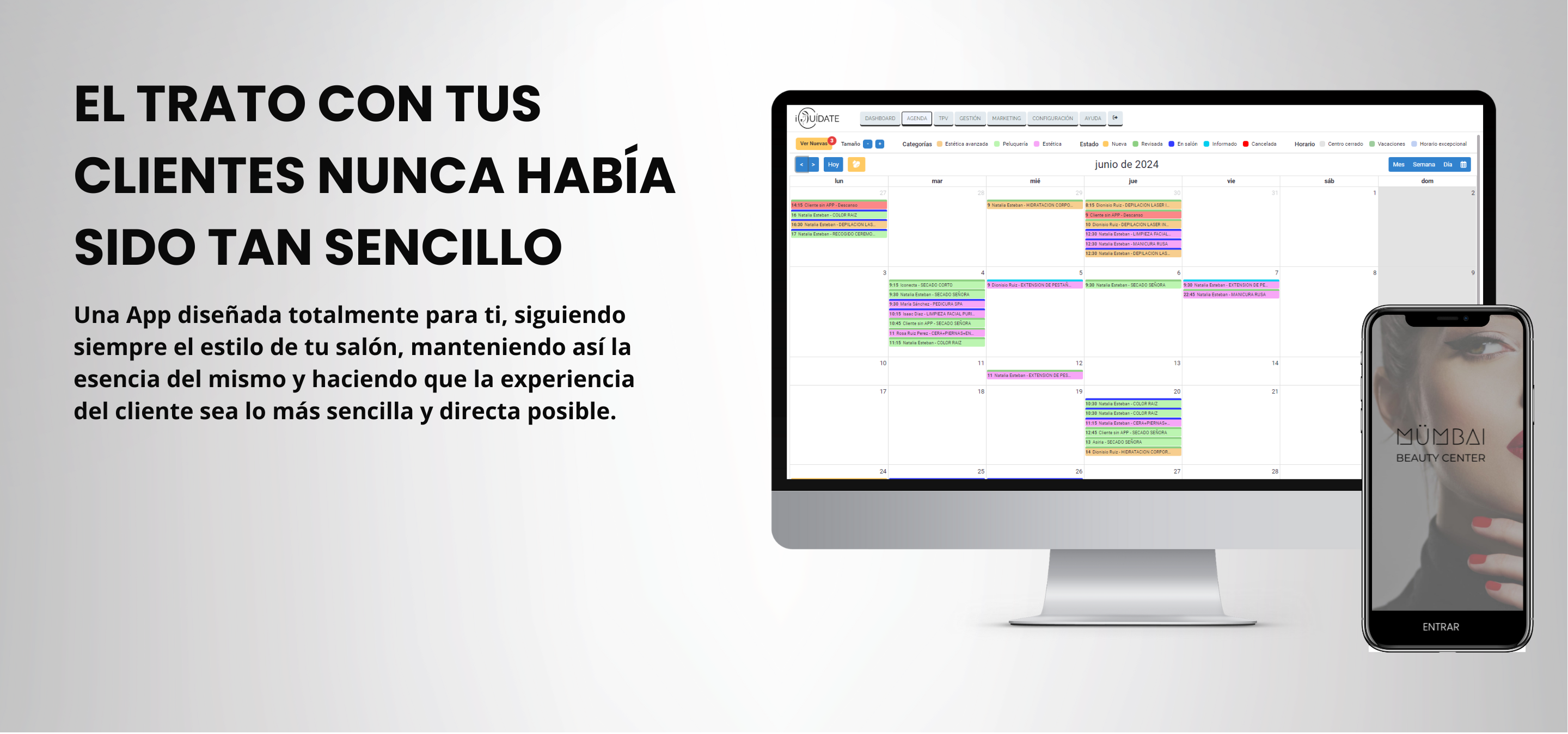 App personalizada del salón